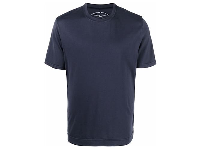 Autre Marque Fedeli -T-shirt à col rond Coton Bleu  ref.631063