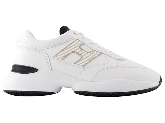 Hogan Interaction Allacciato H Laser Sneakers in White Canvas Cloth  ref.631088