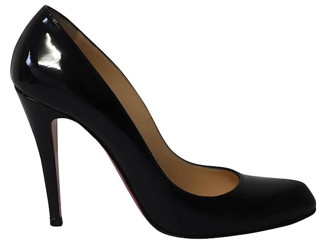 Christian Louboutin Elisa 100 Salón en Charol Negro Cuero  ref.631104