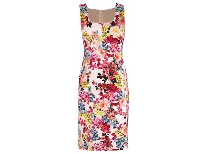 Dolce & Gabbana Floral Print Bodycon Dress in Multicolor Cotton   ref.631147