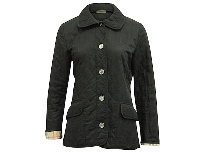 Burberry Quilted Jacket in Black Cotton  ref.631166