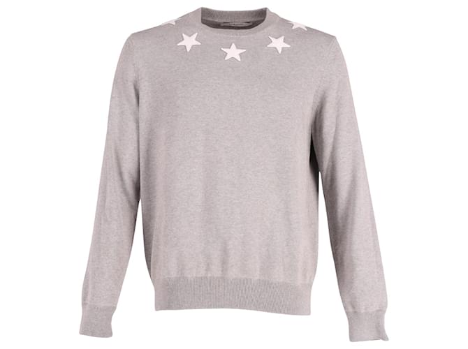 Givenchy Star Pullover aus grauer Baumwolle  ref.631188