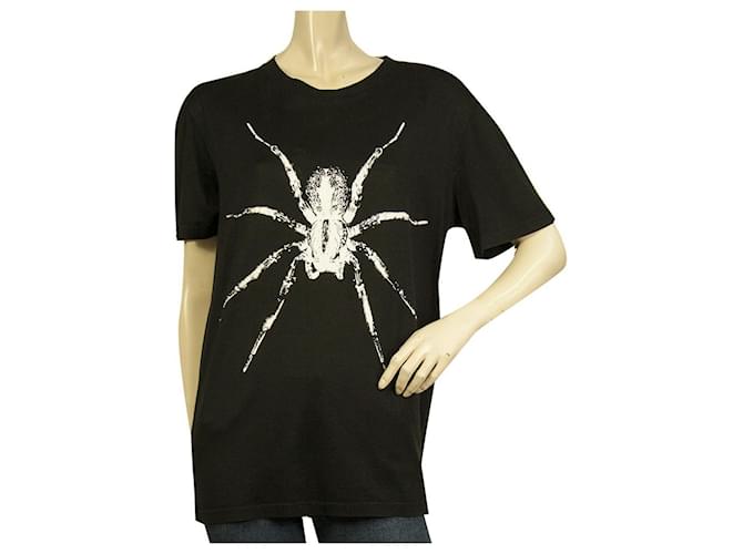 Lanvin Black Large White Spider Cotton Unisex T-shirt Top Men Women taille S Coton Noir  ref.631190