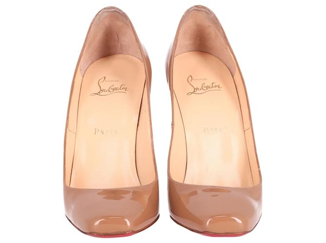 Christian Louboutin Simple Pumps in Nude Patent Leather Flesh  ref.631208