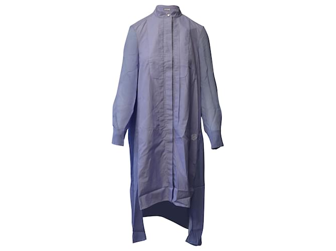 Chloé Robe chemise mi-longue rayée en coton lavande  ref.631217
