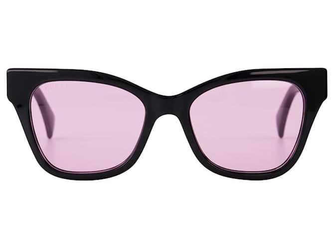 Gucci Óculos de sol em injeção preta/rosa  ref.631220