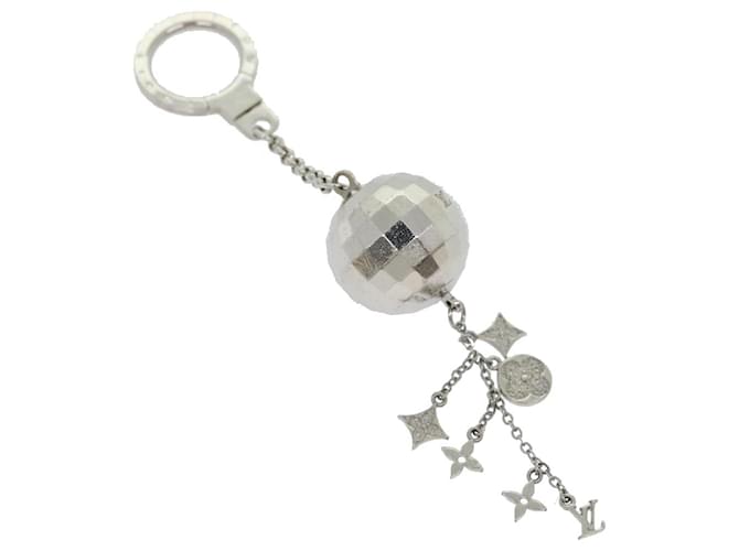 LOUIS VUITTON Mirror ball Porte Cles glitter Key Holder Silver M65378 auth 31102 Silvery Metal  ref.631385