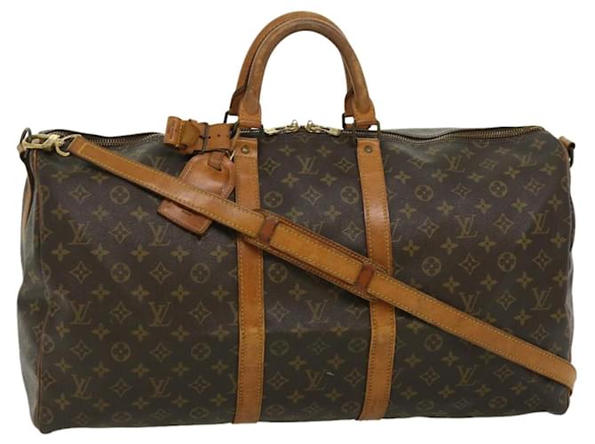 Louis Vuitton Monogram Keepall Bandouliere55 Boston Bag M41414 LV Auth ar7388 Cloth  ref.631465