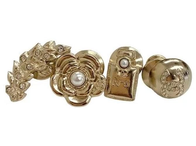 * Chanel CHANEL camellia coco mark bottle icon line pearl pin brooch gold Gold hardware Gold-plated  ref.631508