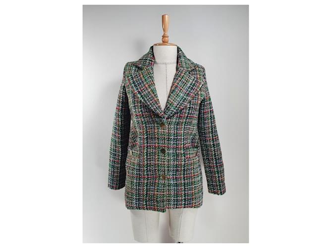 Sandro Jackets Multiple colors Cotton Polyester Wool Tweed  ref.631516