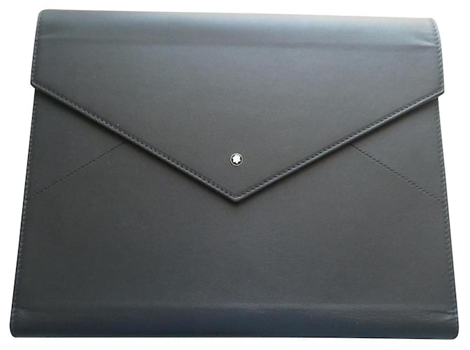 new montblanc ipad or tablet cover Black Leather  ref.631533