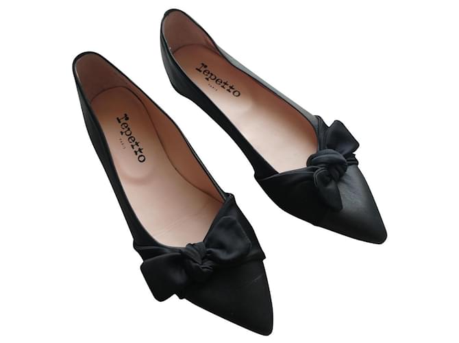 pair of repetto ballerina shoe size 37 neuve jamais portée Black Leather  ref.631537