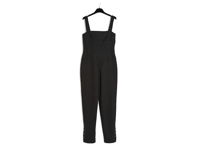 Chanel 94A GREY WHIPCORD JUMPSUIT FR40/42 Laine Gris  ref.631551