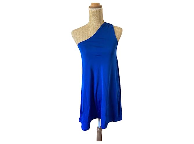 Diane Von Furstenberg Dresses Blue Silk Nylon  ref.631557