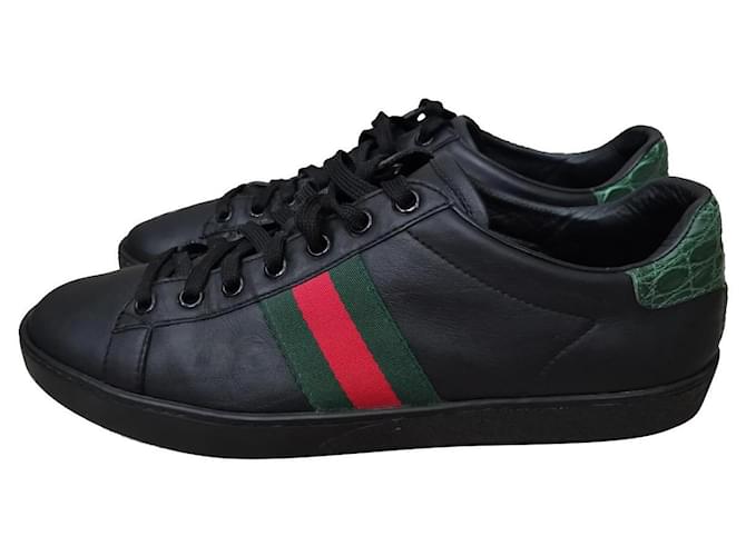 Gucci Ace Black Leather  ref.631560