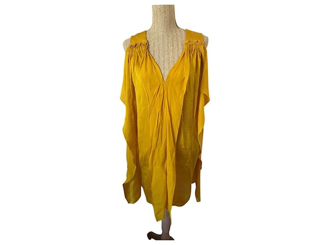Stella Mc Cartney Dresses Yellow Silk  ref.631567