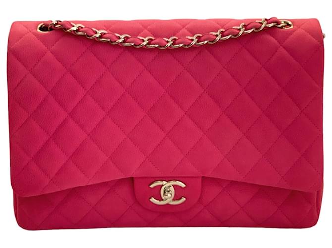 Chanel Handtaschen Fuschia Leder  ref.631587