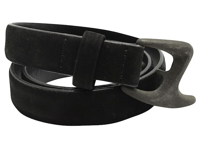 Issey Miyake Black suede belt Leather  ref.631614