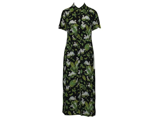 Bimba Lola Vestido estampado verde con cuello Viscosa Fibra de