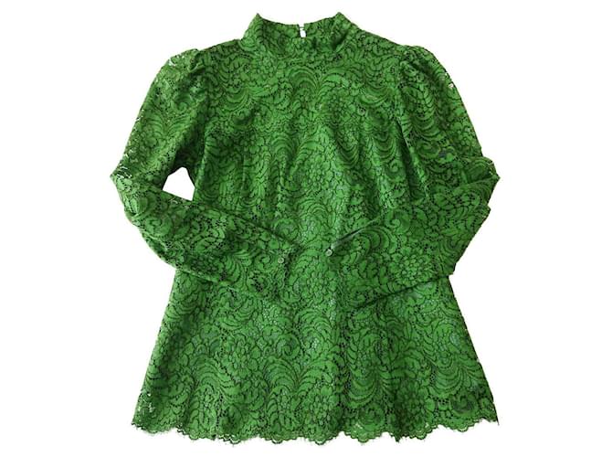 Tara Jarmon green lace top  ref.631663