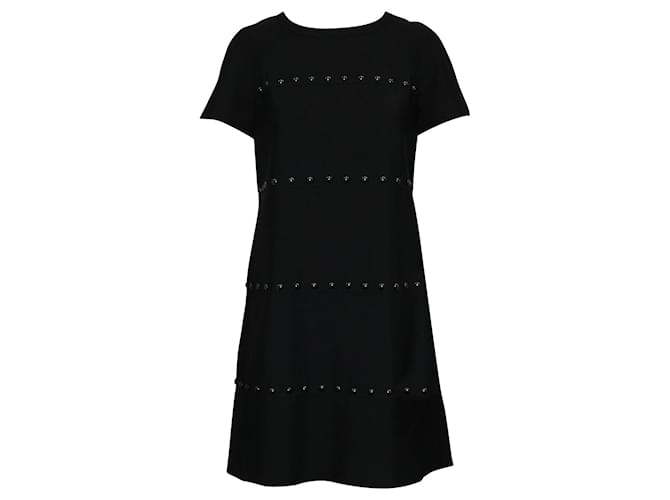 Tory Burch Short Sleeve Black Dress with Round Studs  ref.631667