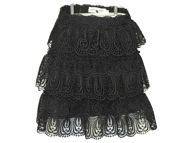 Black lace layered skirt sale