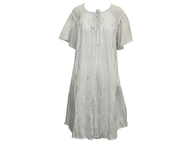 Autre Marque White Linen Loose Fitting Dress  ref.631685