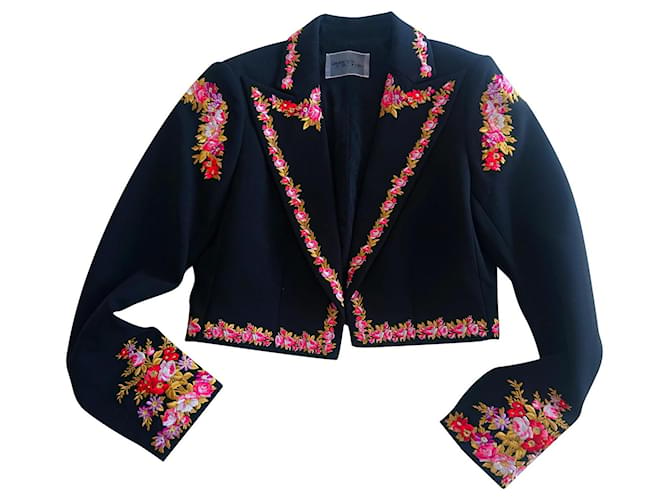 Giambattista Valli x H&M embroidered jacket Black Wool  ref.631689