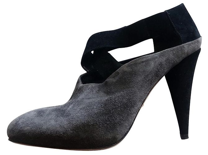 Pumps-Boots PRADA suede grey/black.