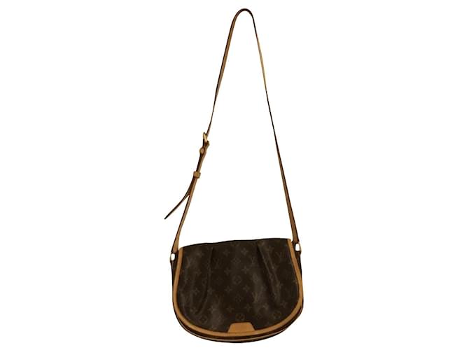 Louis Vuitton Ménilmontant shoulder bag in good condition Dark brown Leather  ref.631703