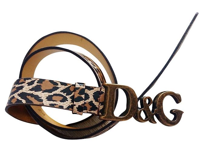 Cinturón Dolce & Gabbana de piel estampado leopardo 80 cm Estampado de leopardo