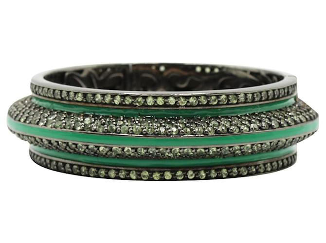 Autre Marque Bracelet en émail vert avec saphirs verts  ref.631790