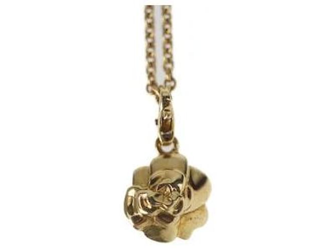 * CHANEL Collier camélia Chanel 750 K18 Gold 750 pendentif motif fleur Bijouterie dorée  ref.631812