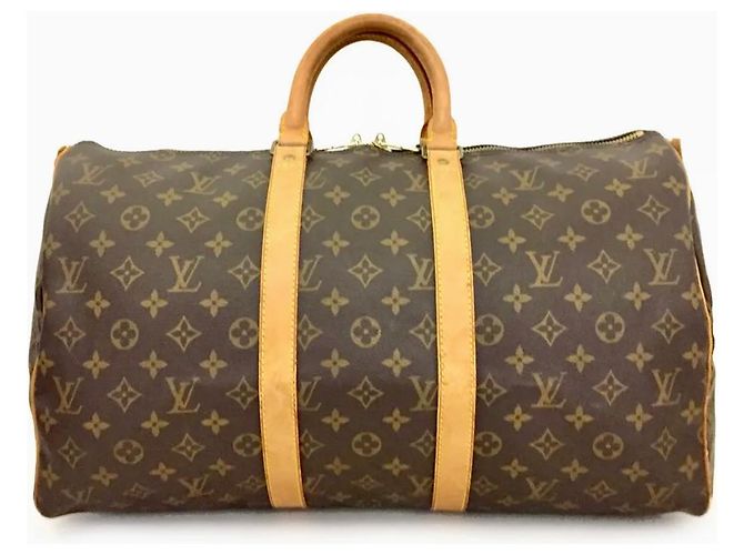 Sofia Coppola Louis Vuitton Keepall Boston 45 Marrom Bege Tecido