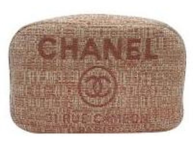 * Chanel Deauville Cocomark Cosmetic Pouch Pink Straw  ref.631827