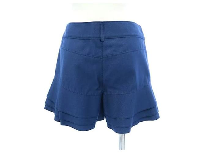 *Pantalones cortos Chanel Azul Seda Algodón  ref.631919