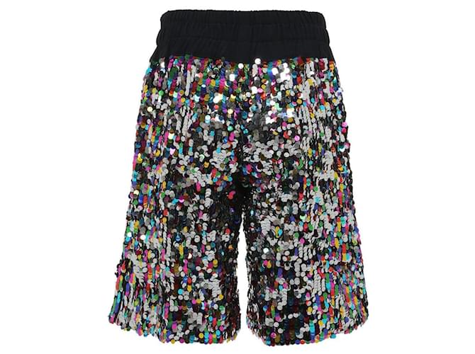 Autre Marque Metallic Sequined Tulle Shorts Multiple colors Polyester  ref.632018