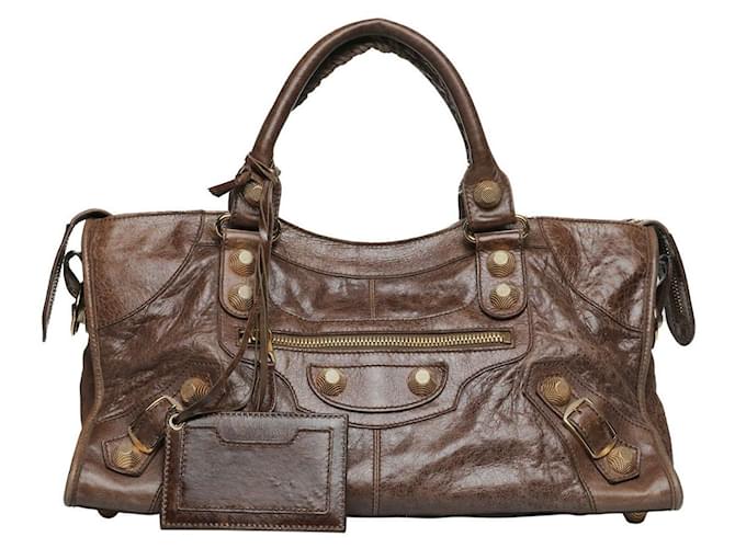 Balenciaga Brown Leather GH City Bag  ref.632045
