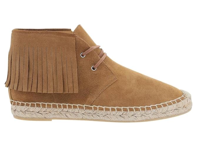 Leather-Trimmed Suede Espadrilles