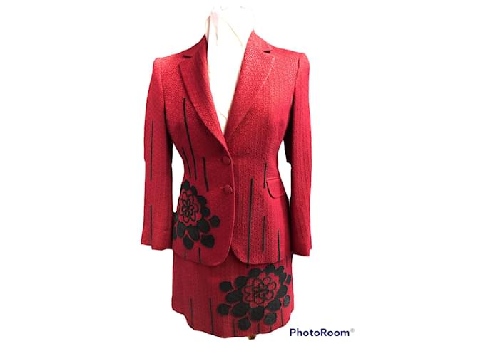 Moschino Cheap And Chic Skirt suit Dark red  ref.632067