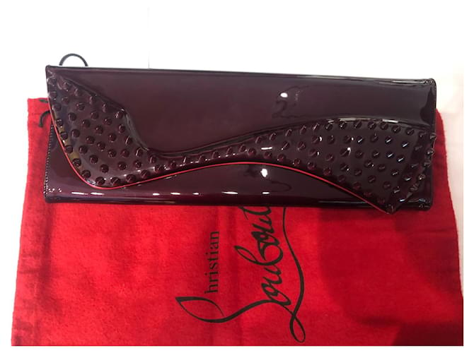 Christian Louboutin Pochette Dark red Patent leather  ref.632073