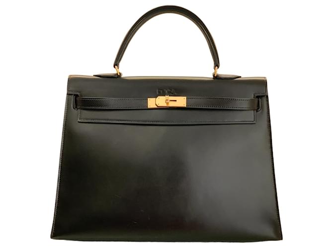 Kelly Hermès Handtaschen Schwarz Leder  ref.632101