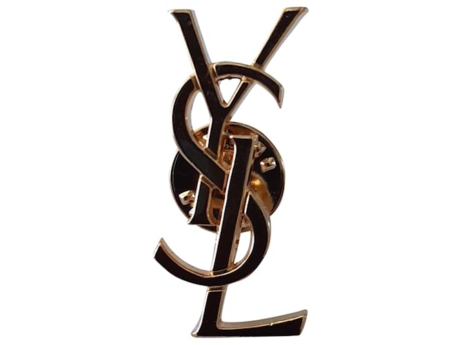 Yves Saint Laurent Brosche Kiefer Golden Metall  ref.632127