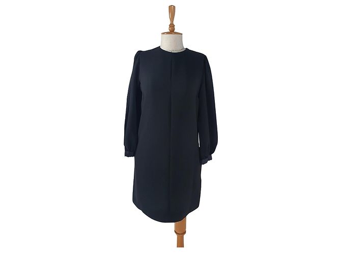 Vestido Victoria Beckham preto de poliéster