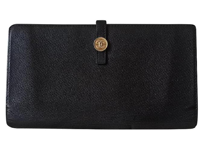 Chanel Wallets Black Leather  ref.632288