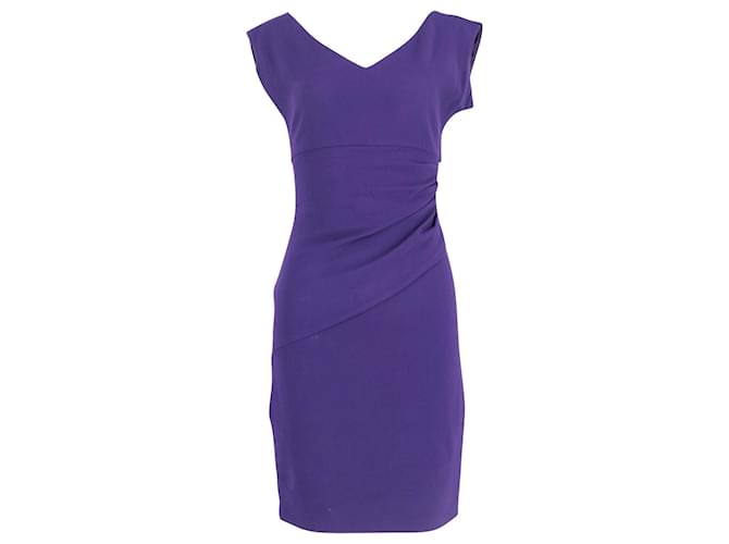Diane Von Furstenberg Gathered Dress in Purple Polyester  ref.632304