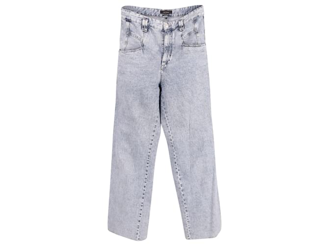 Isabel Marant Lemony High-Rise Flared Jeans in Light Blue Cotton  ref.632317