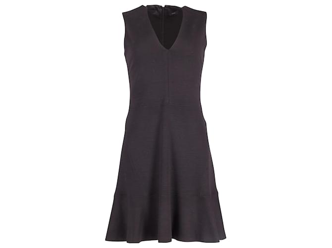 Joseph Ärmelloses Kleid mit V-Ausschnitt aus schwarzer Wolle  ref.632319