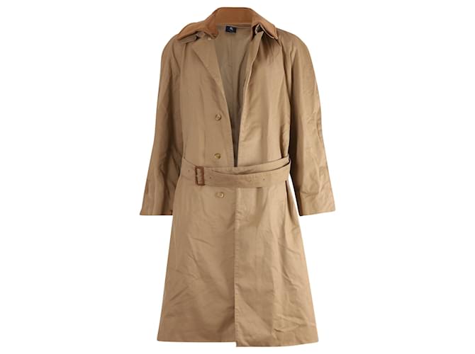Burberry Single Breasted Trench Coat in Beige Wool  ref.632332