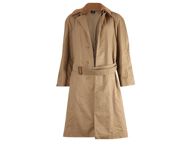 Burberry Einreihiger Trenchcoat aus beiger Wolle Braun  ref.632332